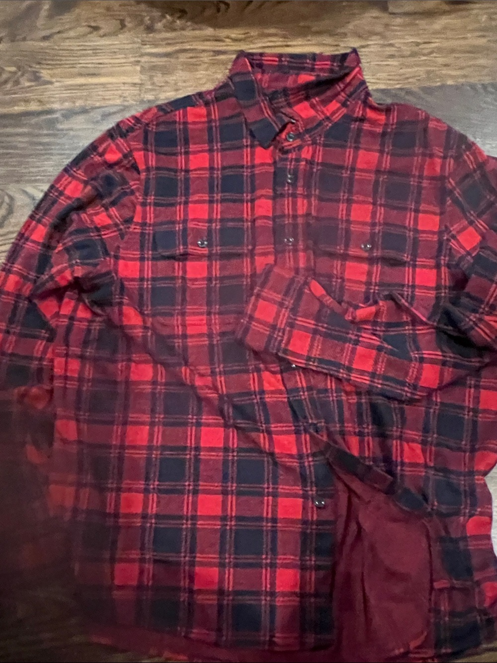 7 Diamonds Red and Black Plaid Button-Down Shirt